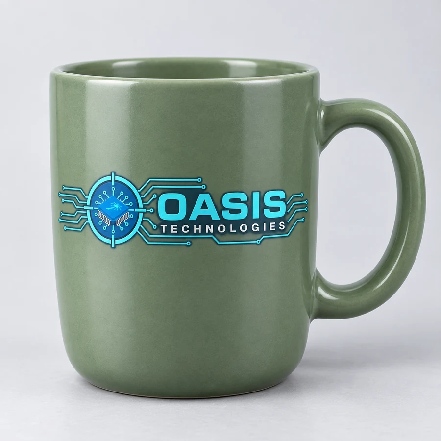 Oasis Technologies branded cup sage