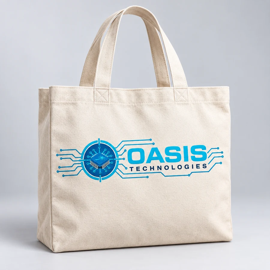 Oasis Technologies branded tote natural